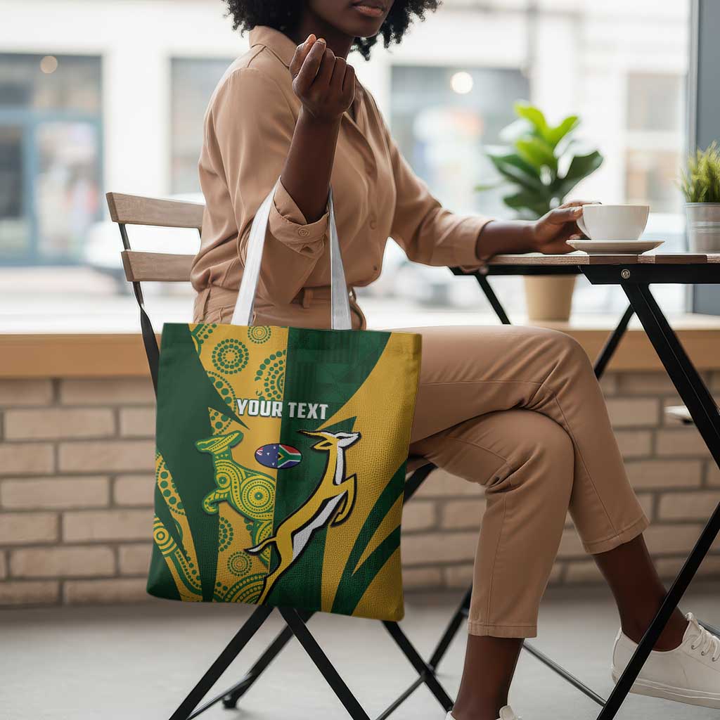 South Africa Australia Rugby Custom Tote Bag Springboks Wallabies Together