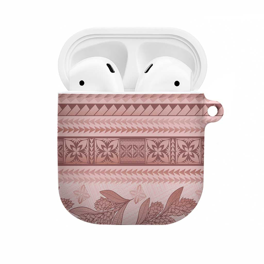 Pastel Pink Samoa Siapo Teuila Flowers AirPods Case