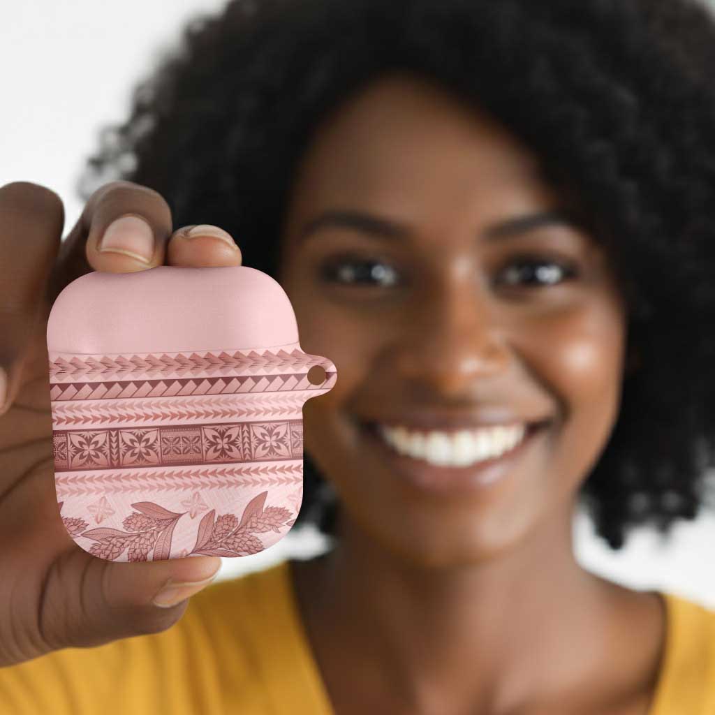Pastel Pink Samoa Siapo Teuila Flowers AirPods Case