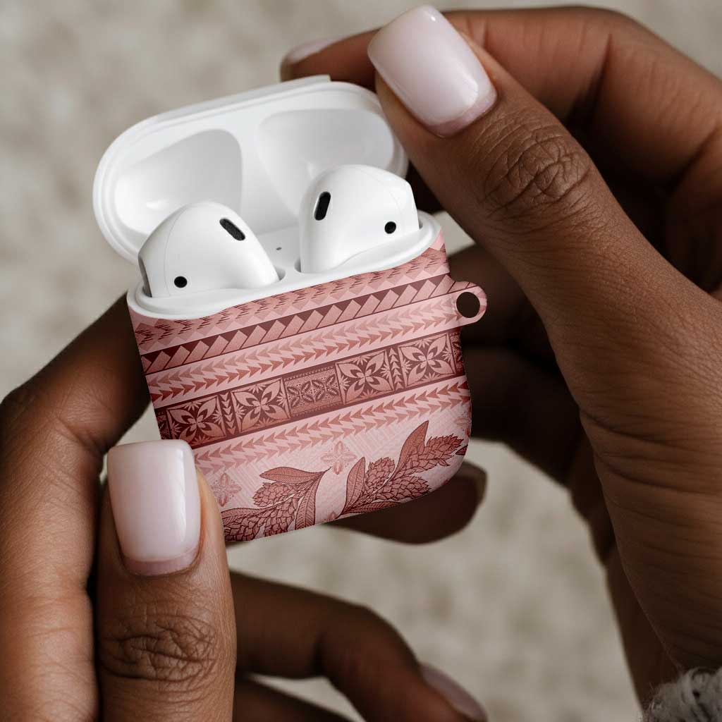 Pastel Pink Samoa Siapo Teuila Flowers AirPods Case