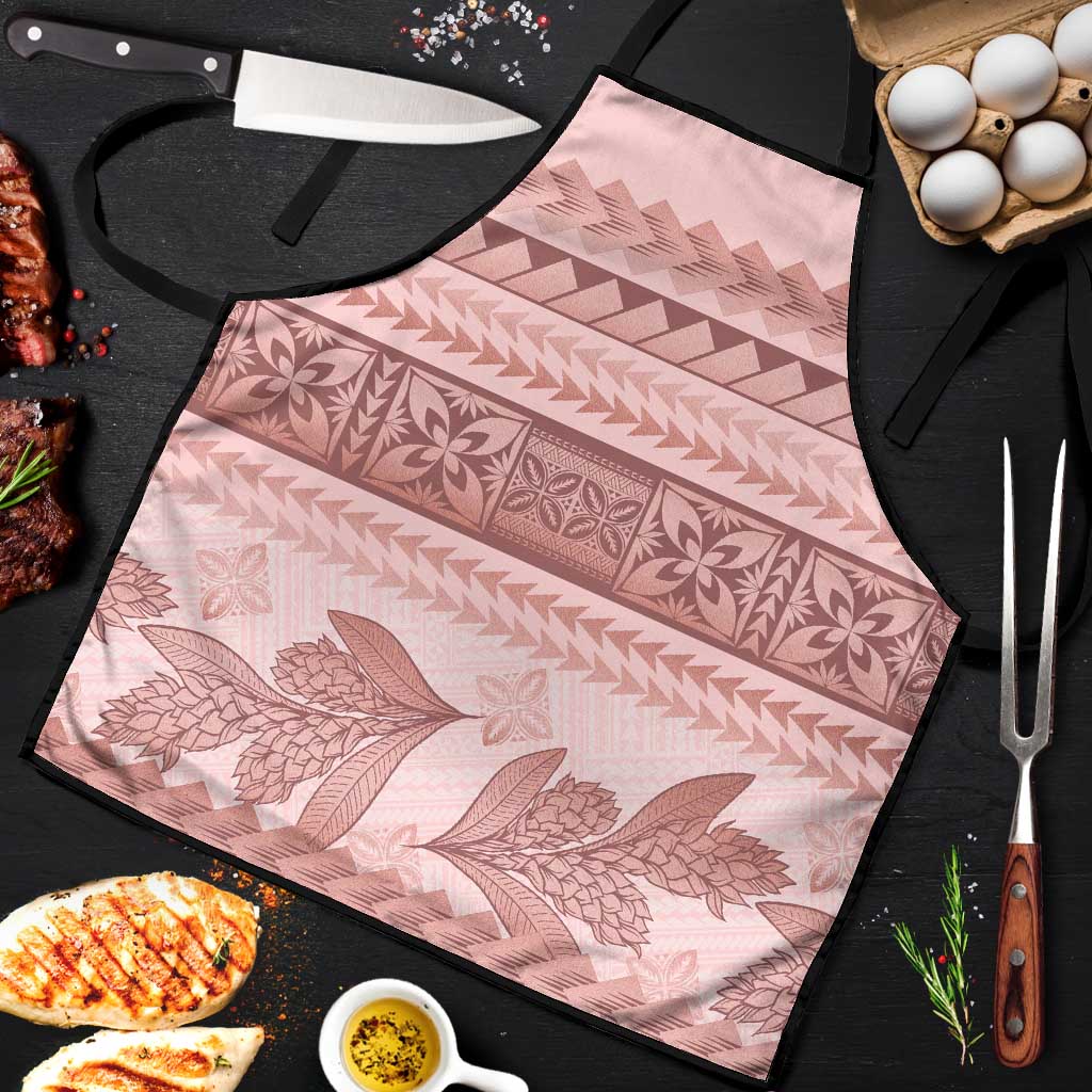 Pastel Pink Samoa Siapo Teuila Flowers Apron
