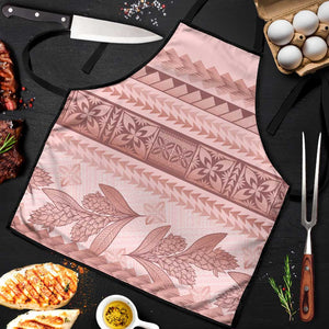 Pastel Pink Samoa Siapo Teuila Flowers Apron