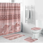 Pastel Pink Samoa Siapo Teuila Flowers Bathroom Set