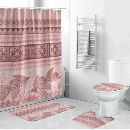 Pastel Pink Samoa Siapo Teuila Flowers Bathroom Set
