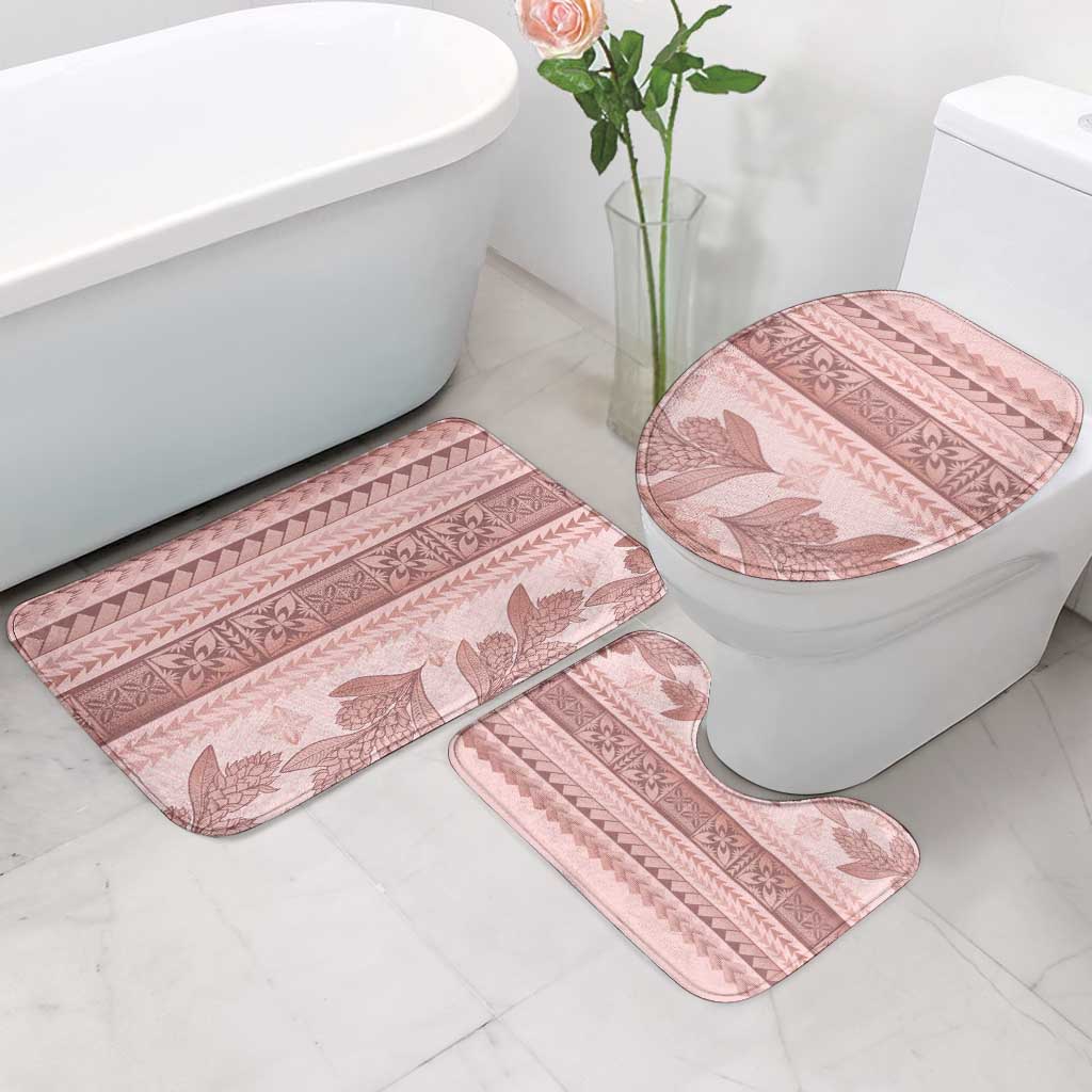 Pastel Pink Samoa Siapo Teuila Flowers Bathroom Set