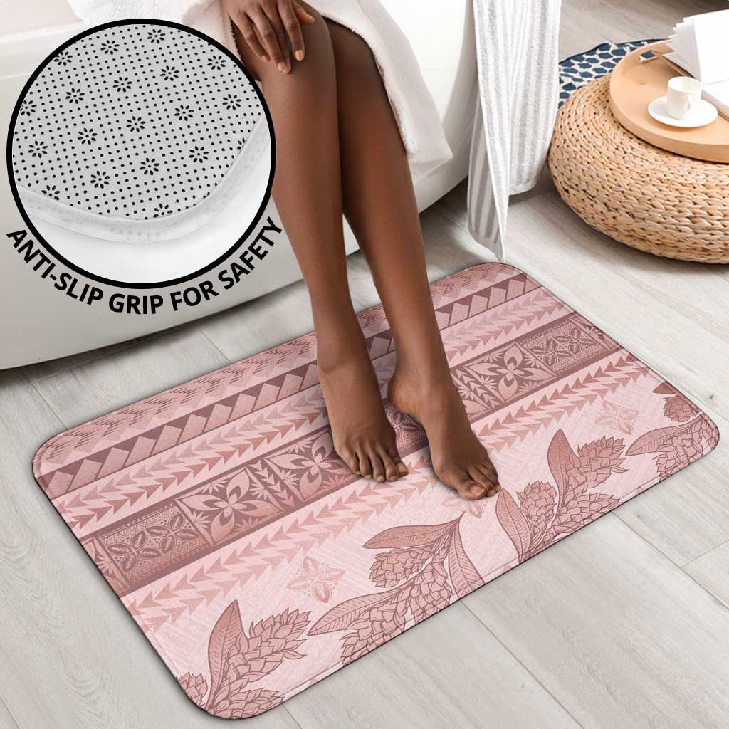 Pastel Pink Samoa Siapo Teuila Flowers Bathroom Set