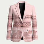 Pastel Pink Samoa Siapo Teuila Flowers Blazer