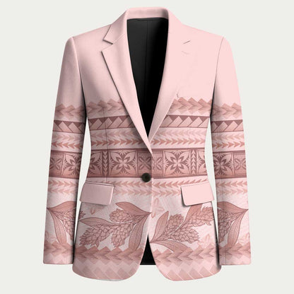 Pastel Pink Samoa Siapo Teuila Flowers Blazer