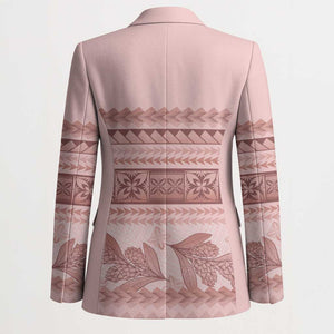 Pastel Pink Samoa Siapo Teuila Flowers Blazer