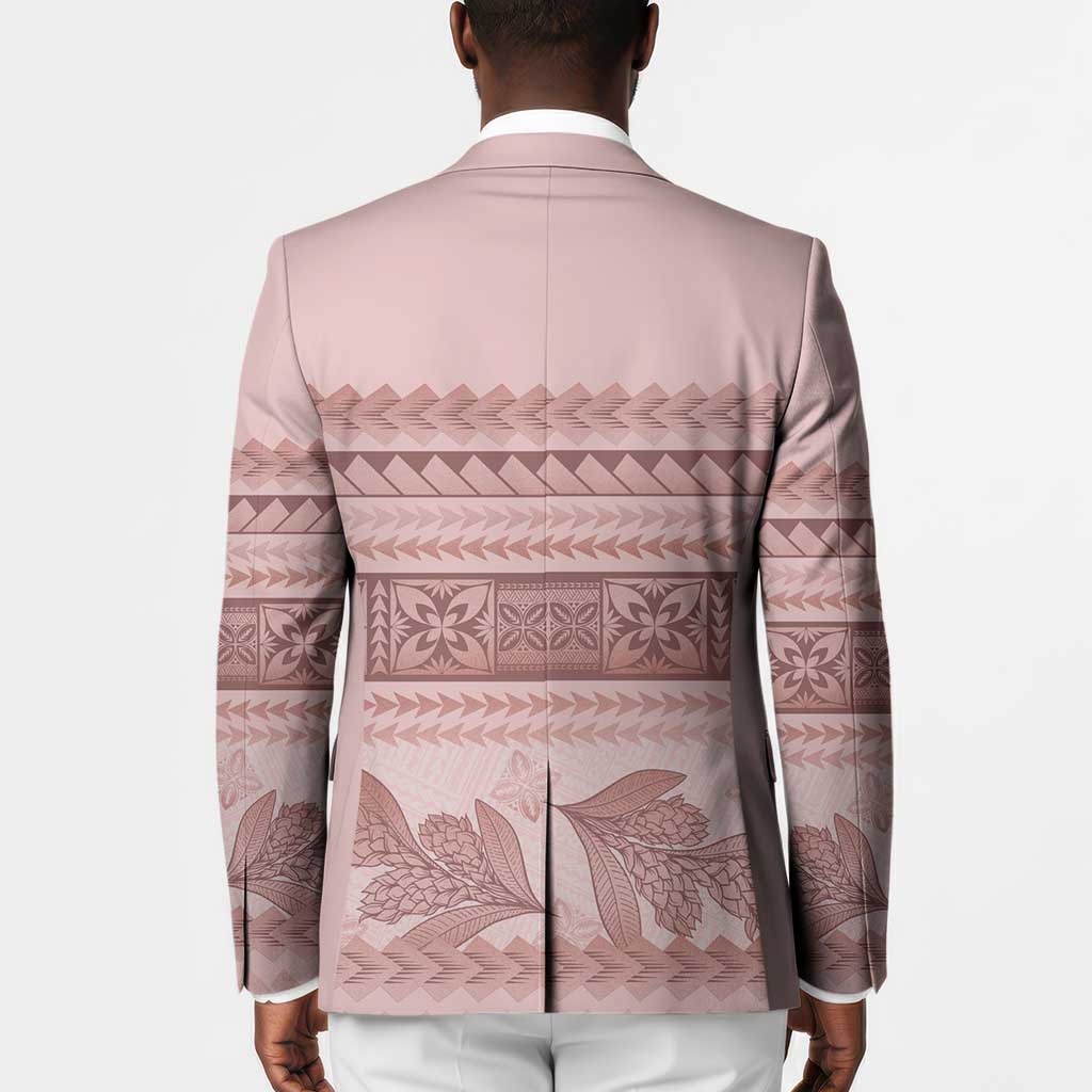 Pastel Pink Samoa Siapo Teuila Flowers Blazer
