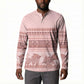 Pastel Pink Samoa Siapo Teuila Flowers Button Sweatshirt