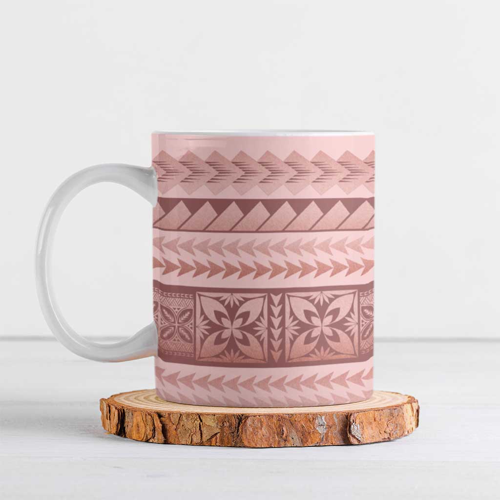 Pastel Pink Samoa Siapo Teuila Flowers Ceramic Mug