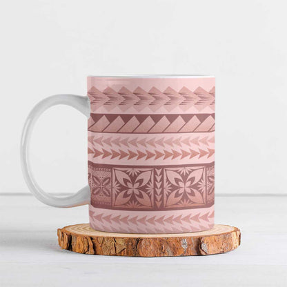 Pastel Pink Samoa Siapo Teuila Flowers Ceramic Mug