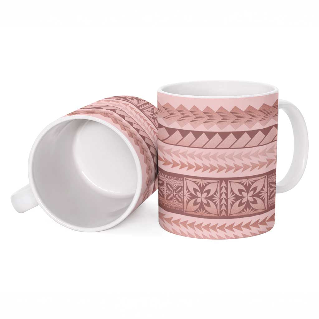 Pastel Pink Samoa Siapo Teuila Flowers Ceramic Mug
