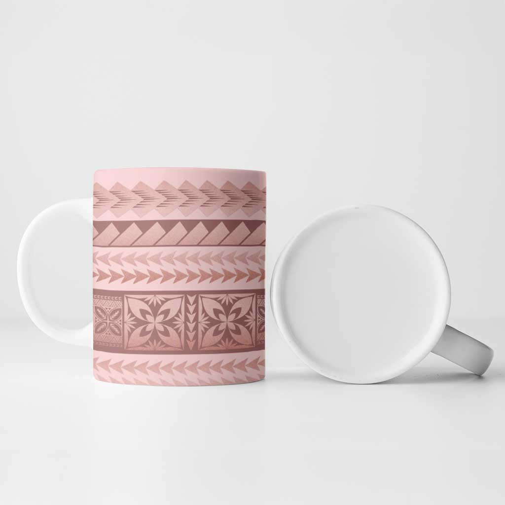 Pastel Pink Samoa Siapo Teuila Flowers Ceramic Mug