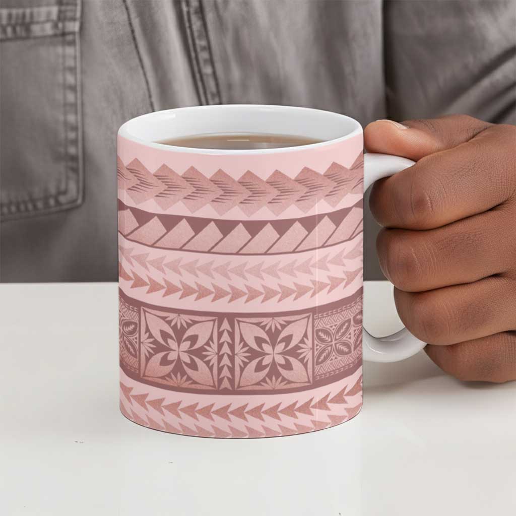 Pastel Pink Samoa Siapo Teuila Flowers Ceramic Mug