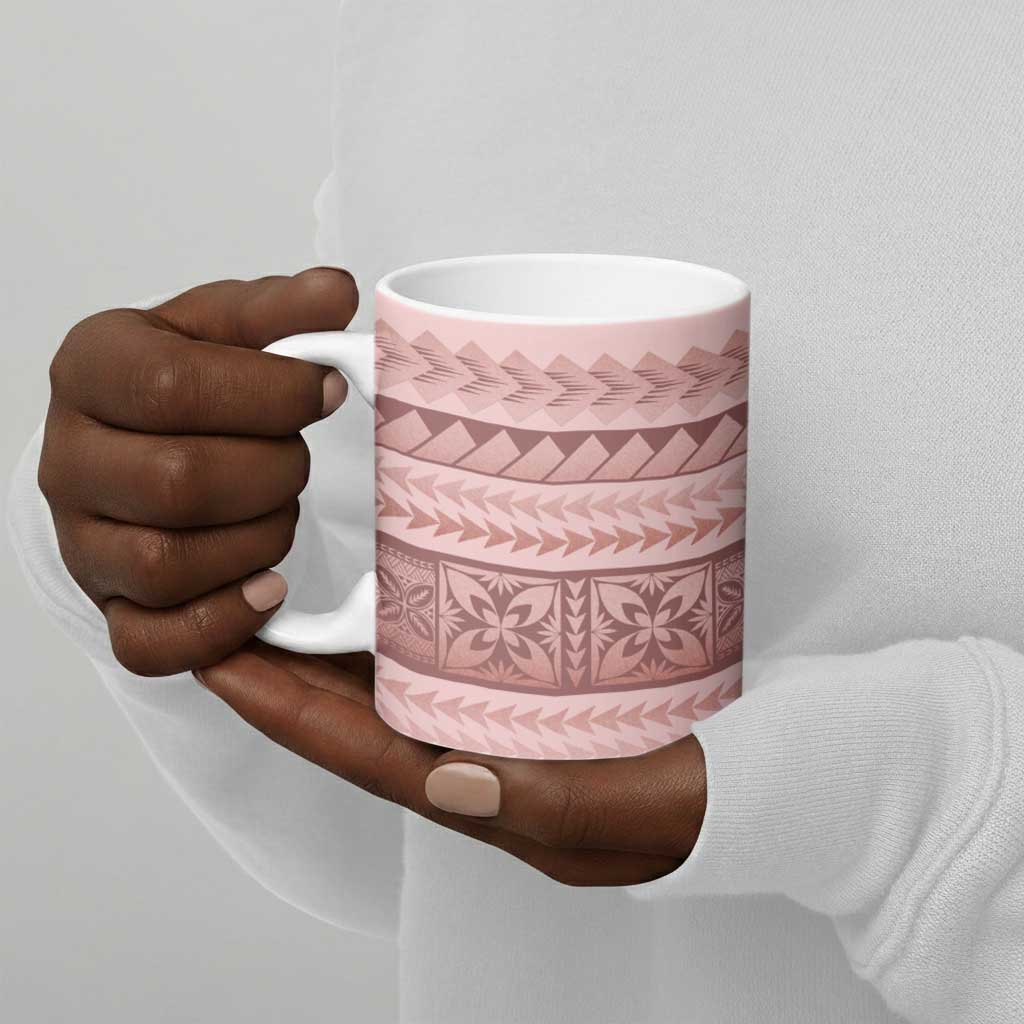 Pastel Pink Samoa Siapo Teuila Flowers Ceramic Mug