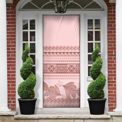 Pastel Pink Samoa Siapo Teuila Flowers Door Cover