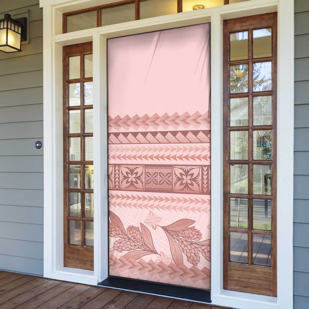 Pastel Pink Samoa Siapo Teuila Flowers Door Cover