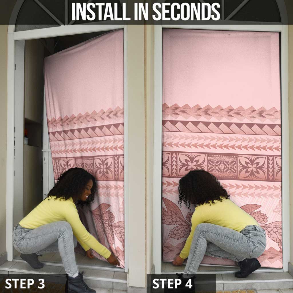 Pastel Pink Samoa Siapo Teuila Flowers Door Cover
