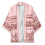 Pastel Pink Samoa Siapo Teuila Flowers Kimono