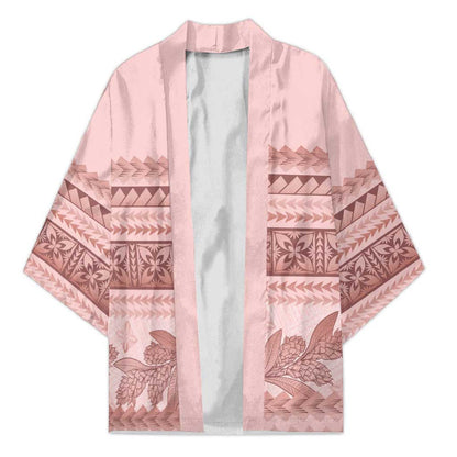 Pastel Pink Samoa Siapo Teuila Flowers Kimono