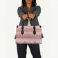 Pastel Pink Samoa Siapo Teuila Flowers Leather Bag