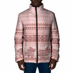 Pastel Pink Samoa Siapo Teuila Flowers Padded Jacket