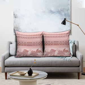 Pastel Pink Samoa Siapo Teuila Flowers Pillow Cover
