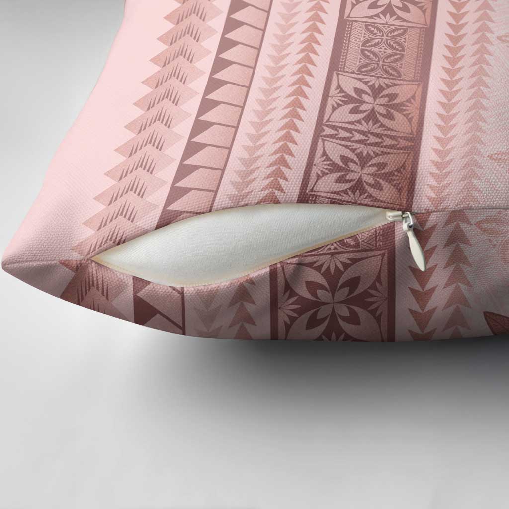 Pastel Pink Samoa Siapo Teuila Flowers Pillow Cover