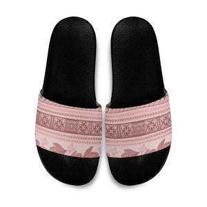 Pastel Pink Samoa Siapo Teuila Flowers Slide Sandals