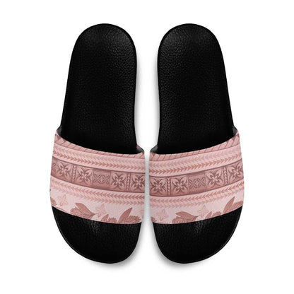 Pastel Pink Samoa Siapo Teuila Flowers Slide Sandals