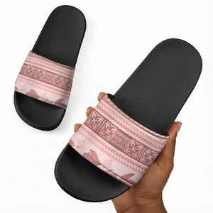 Pastel Pink Samoa Siapo Teuila Flowers Slide Sandals