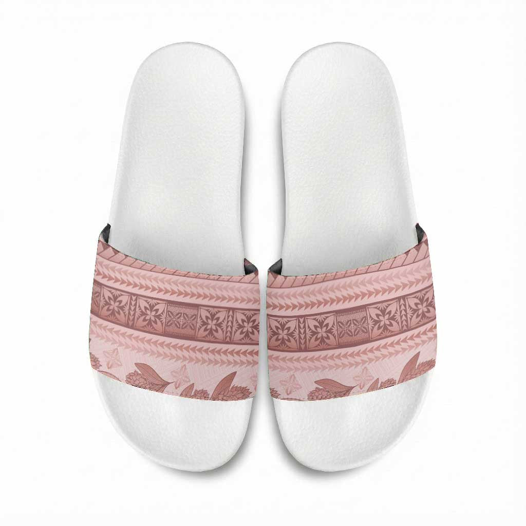 Pastel Pink Samoa Siapo Teuila Flowers Slide Sandals