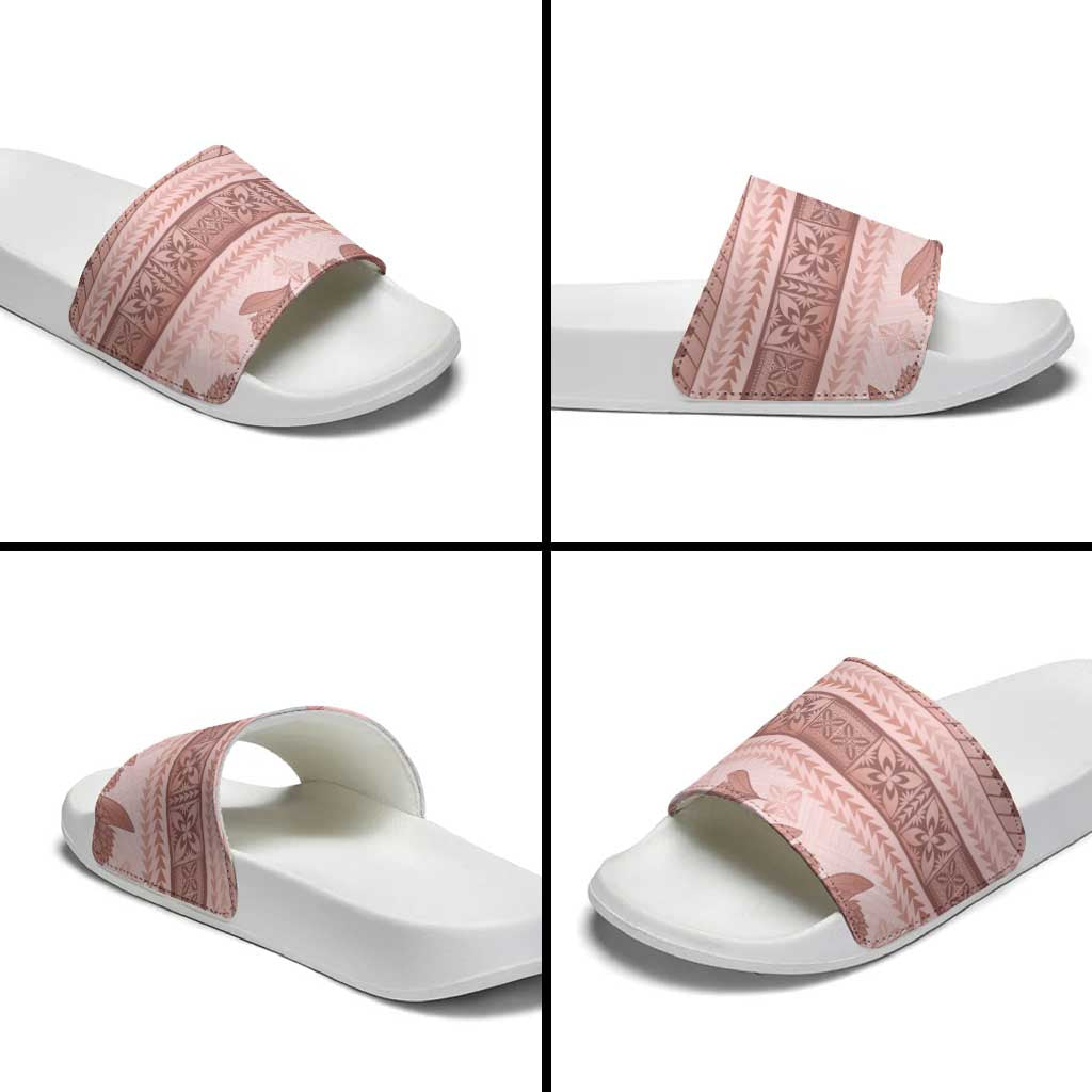 Pastel Pink Samoa Siapo Teuila Flowers Slide Sandals