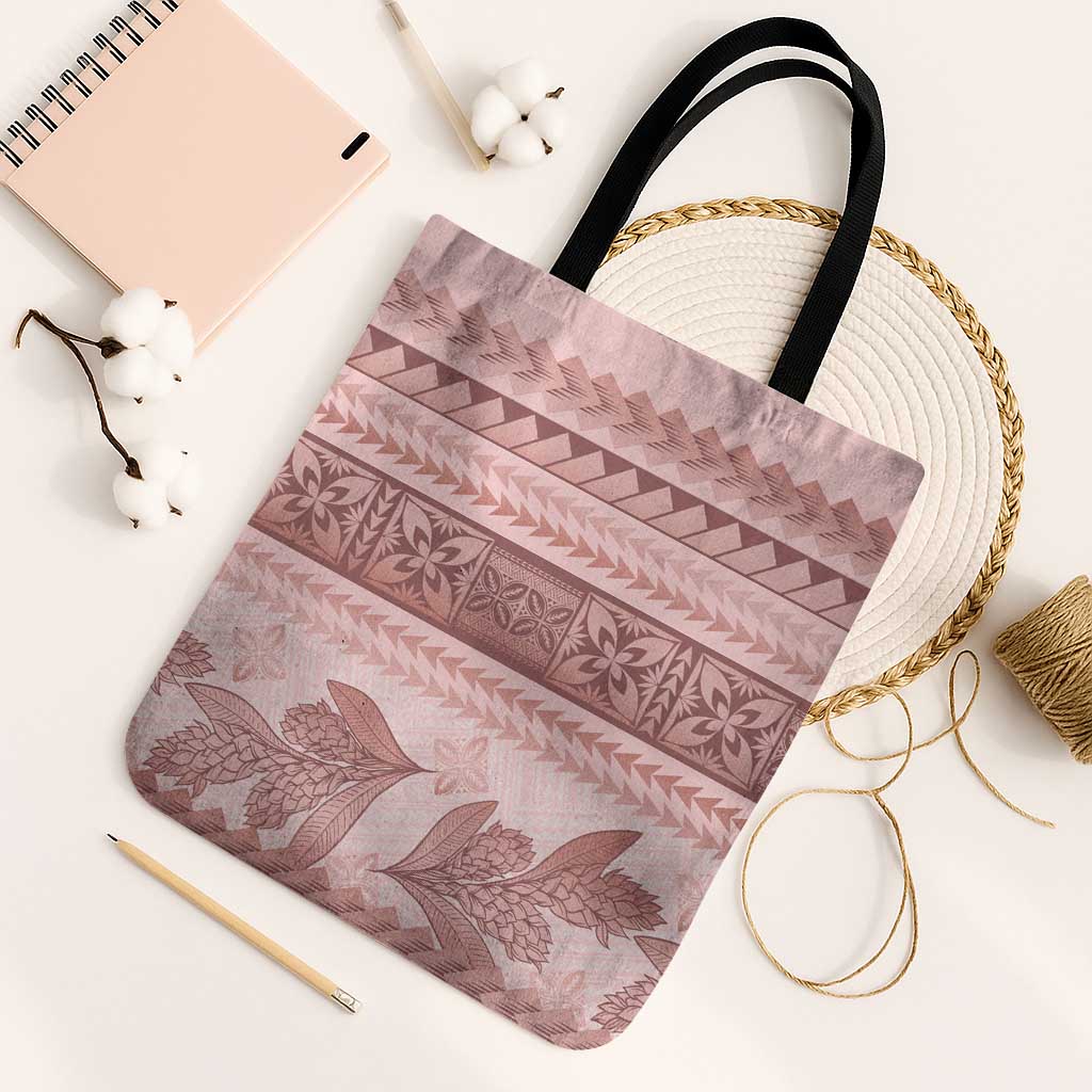 Pastel Pink Samoa Siapo Teuila Flowers Tote Bag