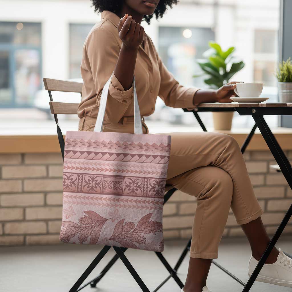 Pastel Pink Samoa Siapo Teuila Flowers Tote Bag