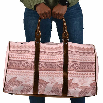 Pastel Pink Samoa Siapo Teuila Flowers Travel Bag
