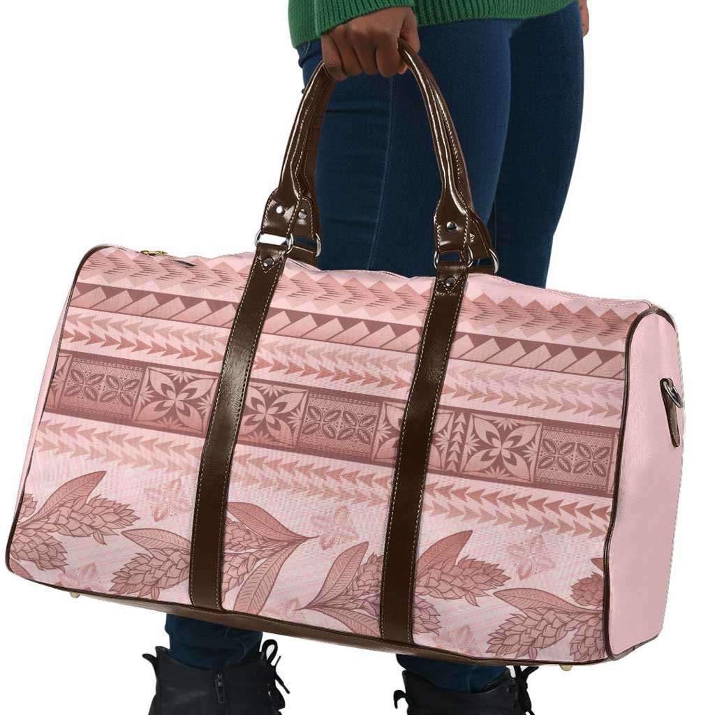 Pastel Pink Samoa Siapo Teuila Flowers Travel Bag