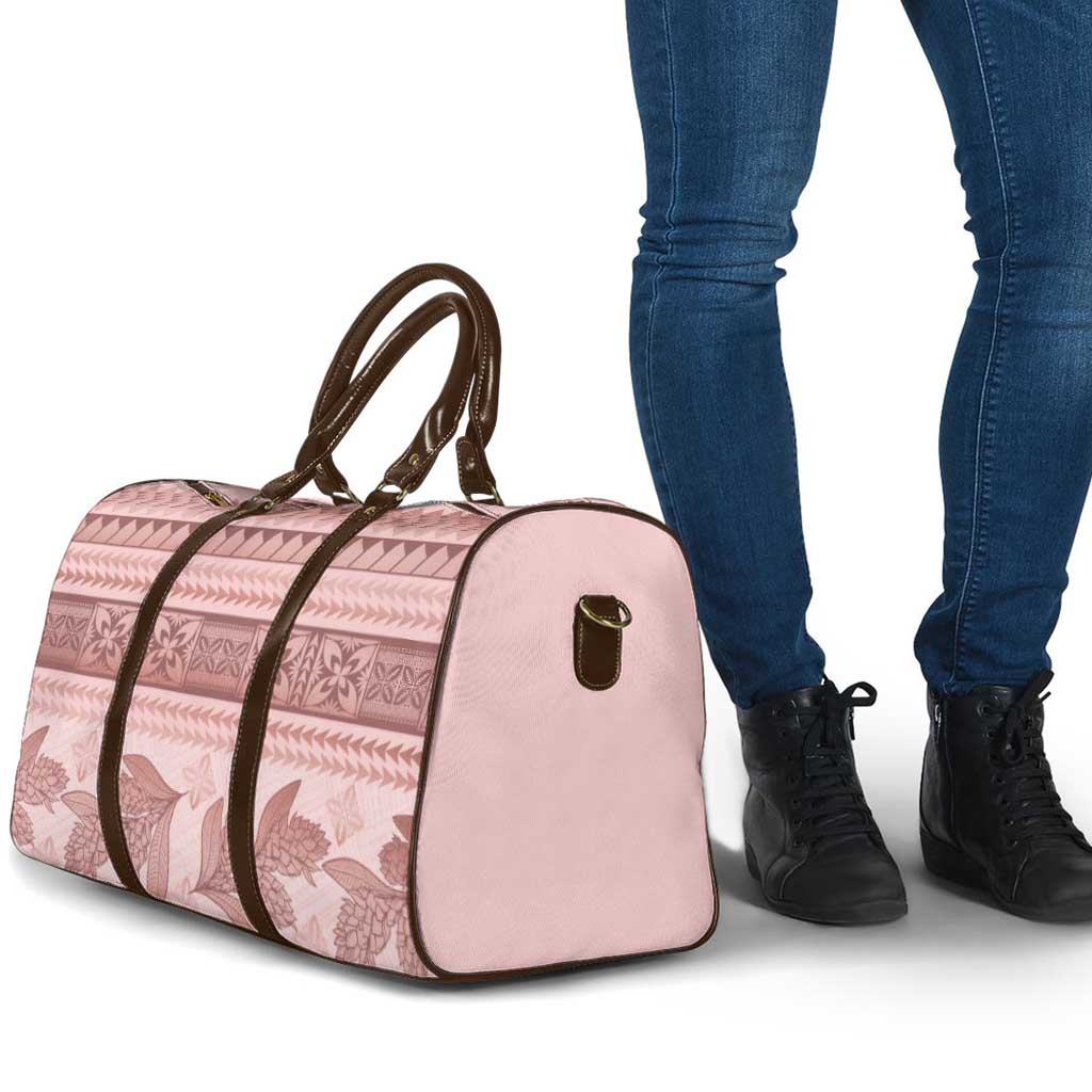 Pastel Pink Samoa Siapo Teuila Flowers Travel Bag