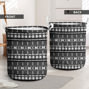 Pano De Terra Motifs Cabo Verde Laundry Basket Black Color