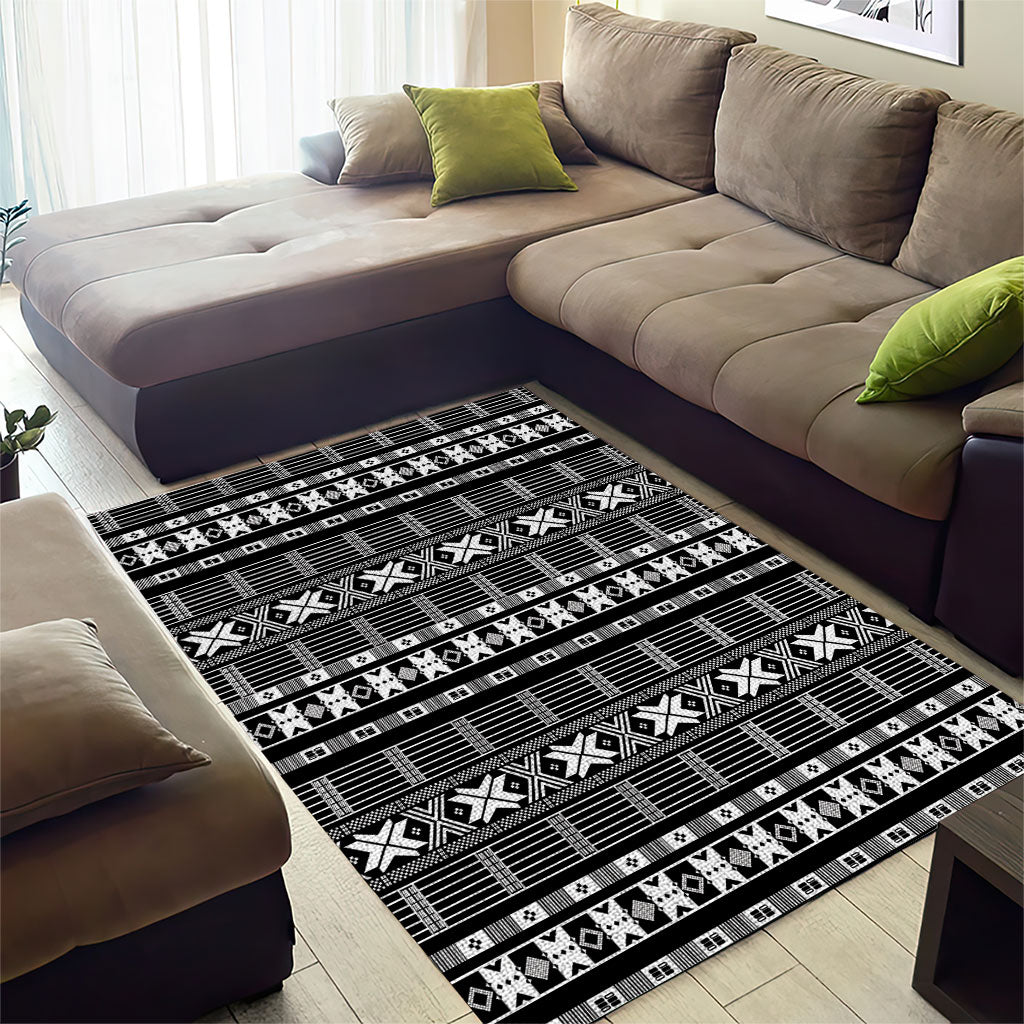 Pano De Terra Motifs Cabo Verde Area Rug Black Color