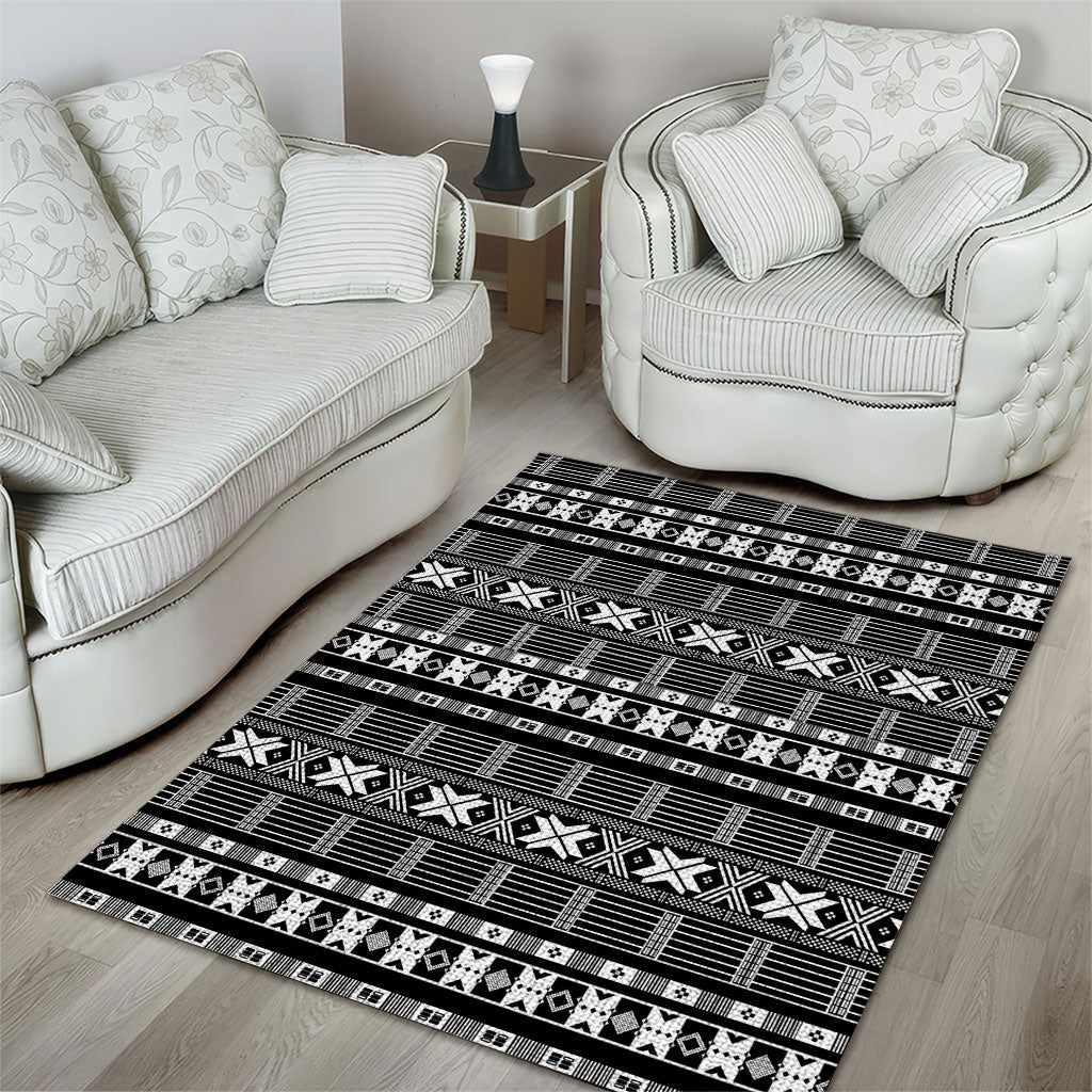 Pano De Terra Motifs Cabo Verde Area Rug Black Color