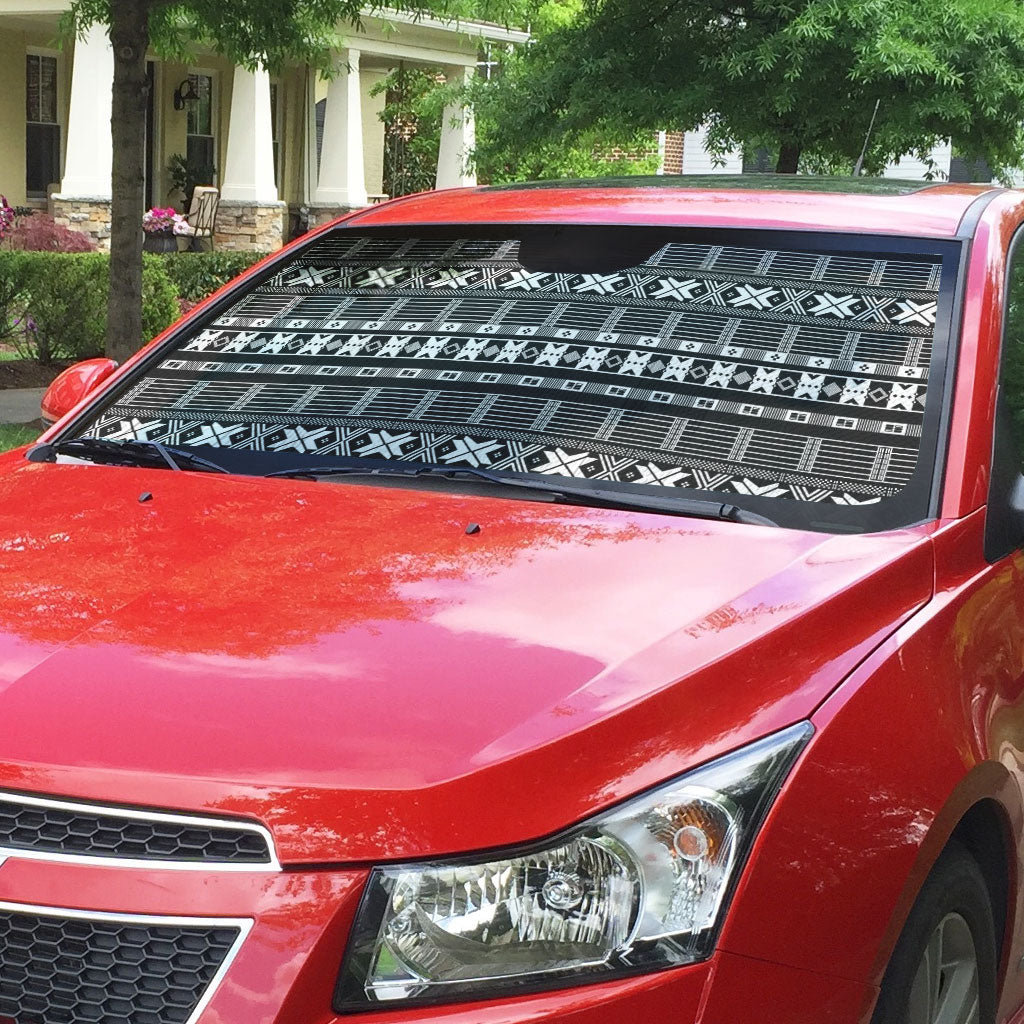 Pano De Terra Motifs Cabo Verde Auto Sun Shade Black Color