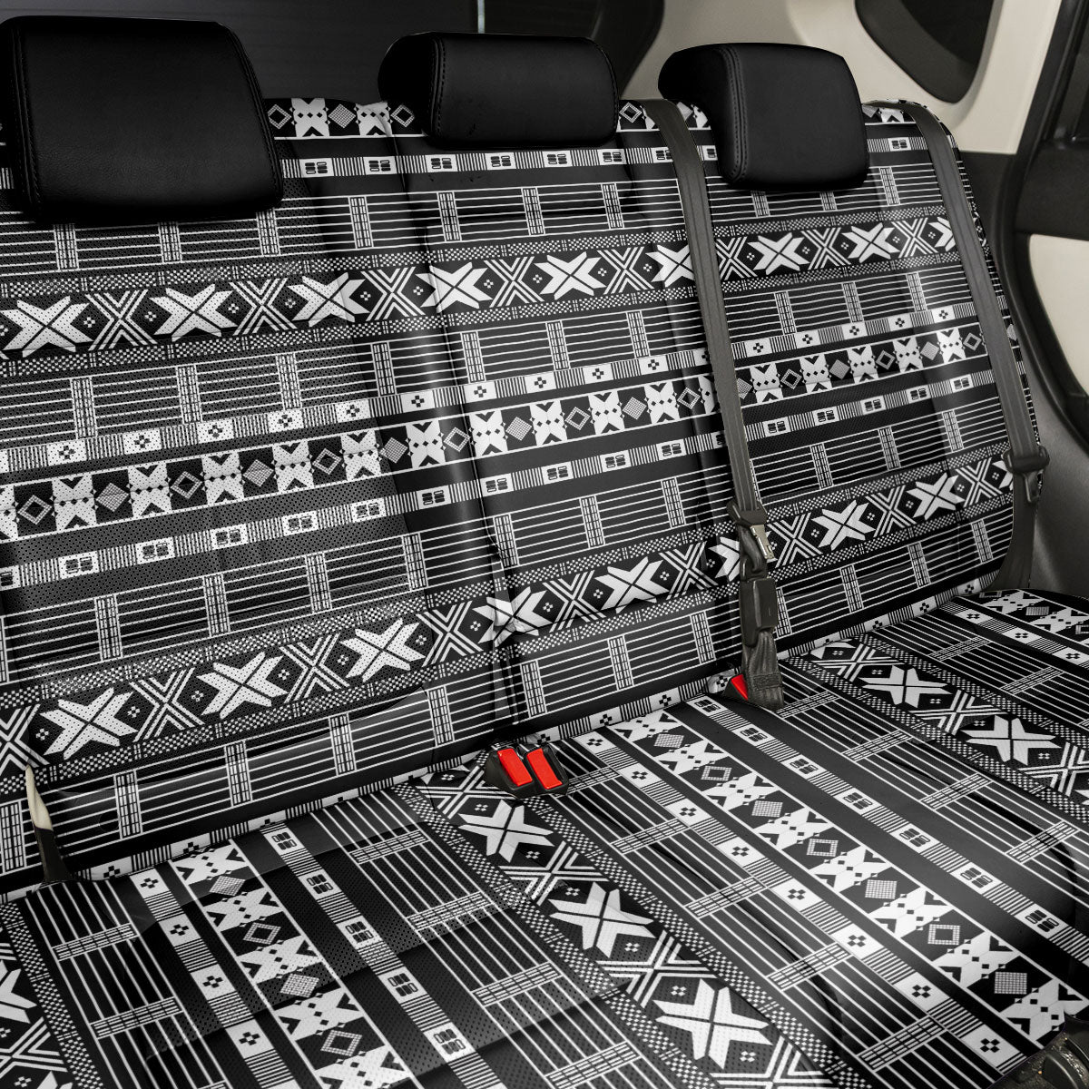 Pano De Terra Motifs Cabo Verde Back Car Seat Cover Black Color
