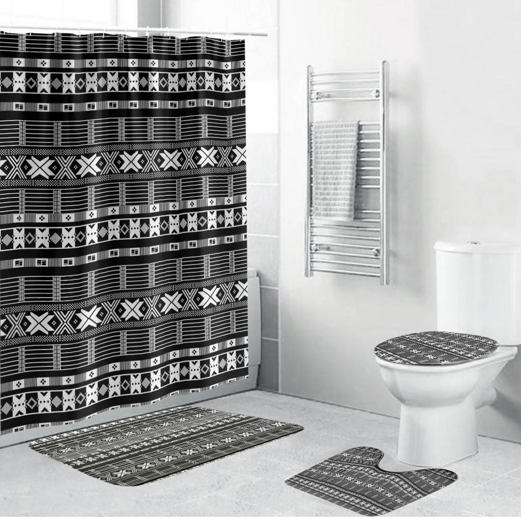Pano De Terra Motifs Cabo Verde Bathroom Set Black Color