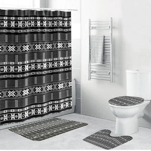 Pano De Terra Motifs Cabo Verde Bathroom Set Black Color