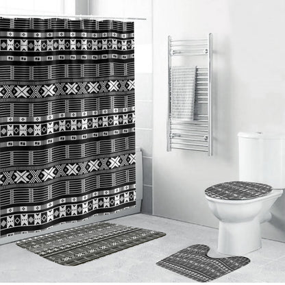 Pano De Terra Motifs Cabo Verde Bathroom Set Black Color