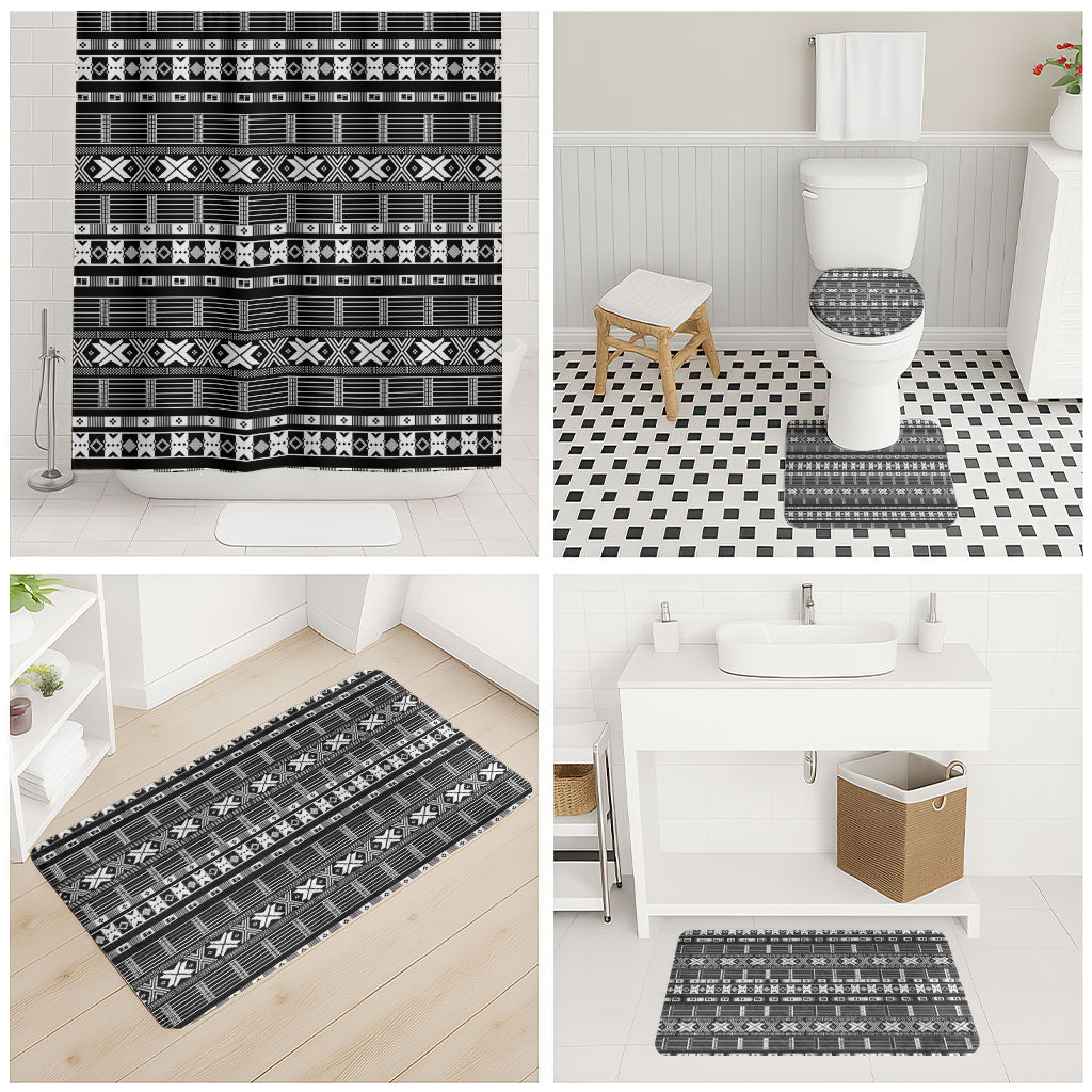Pano De Terra Motifs Cabo Verde Bathroom Set Black Color