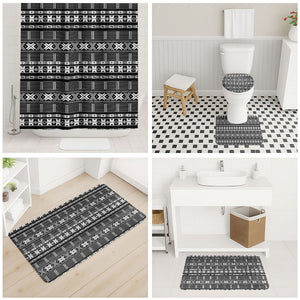 Pano De Terra Motifs Cabo Verde Bathroom Set Black Color